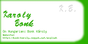 karoly bonk business card